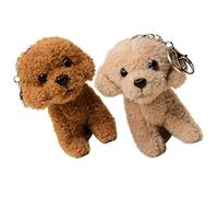 HOOTNEE 2pcs Cartoon Dog Keychain Plush Puppy Keychains Lovely Decorative Dog Key Rings for Bag Supplies