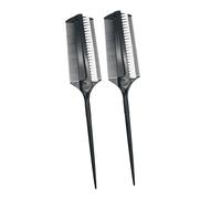 HOOTNEE 2pcs Double Sided Hair Coloring Brush and Multi-purpose Comb for Hair Dye Application, Plastic Material, Suitable for Professional Salon and Home Use
