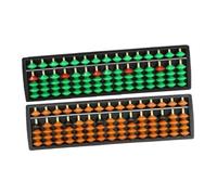 HOOTNEE 2pcs Educational Abacus for Compact Multi-function Arithmetic Counting Tool Brown and Green Design for Mental Math Training and Brain Development