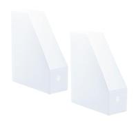 HOOTNEE 2pcs Files Organizer Plastic Document Rack 10.61x9.43x3.54inch Thickened Design Simple Look for Home Study Rooms Newspaper and Books Storage