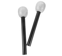 HOOTNEE 2pcs Glitter Microphone Props for Boy Girl Lightweight Fake Microphone Toys for Parties and Performances Photo Props for Boys and Girls at Birthdays and Themed Events