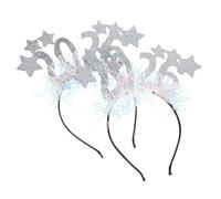 HOOTNEE 2pcs Happy New Year Headband 2026 Glitter Stars Headwear New Year Eve Party Hair Hoop Accessories For Women Men Kids Party Photo Props