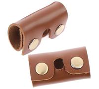 HOOTNEE 2pcs Head Protective Cases Manual Head Protective Covers Brown Synthetic Leather and Iron Save Space Protect for Father Husband Travel Use