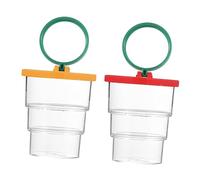 HOOTNEE 2pcs Insect Observation Box Magnifier Magnification Lid Educational Outdoor Bug Viewer for Science Exploration Kit Red Yellow