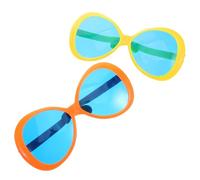 HOOTNEE 2pcs Jumbo Hawaiian Sunglasses Big Plastic Fun Glasses for Beach Party Supplies Summer Luau Costumes Tropical Photo Props