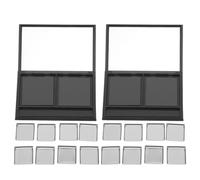 HOOTNEE 2pcs Magnetic Empty Eyeshadow Palette 8-grid Matte Black Makeup Organizer with Aluminum Pans for Blush and Contour, Compact DIY Travel and Home Use