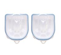 HOOTNEE 2pcs Manicure Soaking Bowl Nail Color Removing Bowl with Groove Design and Simple Appearance, Made of Premium Pp Material, Not Easy to Break Or Deform, for Both Professional Salon