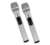 HOOTNEE 2pcs Microphone Props Lightweight Handheld Fake Microphones for Creative Play Shiny Finish for Young Journalists for Pretend Singing and Speech Practice