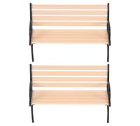 HOOTNEE 2PCS Miniature Park Bench Model Dollhouse Bench Accessory Mini Garden Chair Set for Fairy Garden Micro Landscape Decoration and Dollhouse Lawn Ornaments