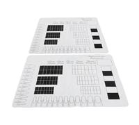 HOOTNEE 2pcs Nail Art Silicone Desk Mat 40x30cm with Black Pattern, Manicure Practice Palette for Nail Techs, Artist Workspace Table Pad and Photo Background Board