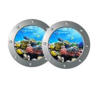 HOOTNEE 2pcs Ocean World Wall Stickers Cartoon Sea Life Decals for Bedroom Living Decor with Vivid Colors and Realistic Underwater Animals