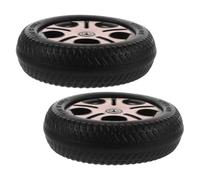 HOOTNEE 2Pcs Pink ’S Tricycle Rear Wheels Replacement with 0.8Cm Alloy Axle Hole, Non-Slip Scooter Wheel Assembly for Bikes and Electric Scooter Accessories