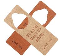 HOOTNEE 2pcs Please Make up Room Sign Double-sided Door Hanger Sign Pu Leather Tear-resistant Easy to Hang Modern Decor for Hotel and Company Lounges