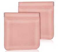 HOOTNEE 2pcs Pu Leather Cosmetic Bags Mini Portable Makeup Pouches 4.72x4.13x0.39in Protects from Scratches One-Handed Access for Wife Daughter Home Camping