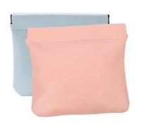HOOTNEE 2pcs PU Leather Mini Coin Pouch Small Cosmetic Makeup Bags for Travel Portable Lipstick Holder Compact Change Purse for Women Pack
