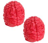 HOOTNEE 2Pcs Realistic Latex Human Brain Halloween Props Fake Body Organs Simulation Brains for Halloween Party Decorations and Horror
