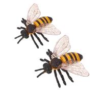 HOOTNEE 2pcs Realistic Science Bee Model for Educational Fun Interactive Learning Portable Animal Figures for Classroom Home Zoo Birthday Cake Decoration