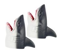 HOOTNEE 2Pcs Realistic Shark Finger Puppets for Storytelling Educational DIY Shark Bright Colors Engaging Design for Parent Interaction Imaginative Play