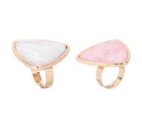 HOOTNEE 2pcs Resin Nail Art Ring Palettes Shell Shape Wearable Mixing Colour Tool for Nail Art Lovers Suitable for Holiday Events and Parties