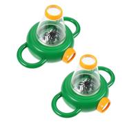 HOOTNEE 2pcs Science Kit Insect Observation Box with Magnifying Glass Educational Plastic Collector for Exploring Bugs Leaves Flowers Rocks and Minerals Safe Outdoor Exploration
