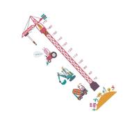 HOOTNEE 2pcs Tower Crane Pattern Wall Stickers for Kids Height Measurement, PVC Material, Easy to Remove and Arrange Freely, Cartoon Style Wall Decals for Home Bedroom Decoration