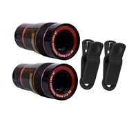 HOOTNEE 2pcs Universal Clip-on Phone Camera Lens Set, Black Long Focus Macro Lens for Mobile Photography, Compatible with Smartphones for Detailed Close-up Shots