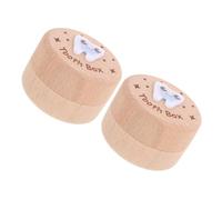 HOOTNEE 2pcs Wooden Tooth Storage Box Keepsake Holder for Boys and Multifunctional Safe Box for Hair Locks and Precious Childhood Memories Preservation