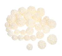 HOOTNEE 30pcs Rattan Balls Decorations Rattan Ornaments White Stylish Natural Feeling DIY Craft Garden Decoration for Christmas and New Year Home