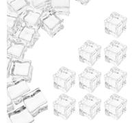 HOOTNEE 30pcs Transparent Resin Imitation Ice Cubes for Household Office Tabletop Decoration Reusable Square Ice Cube Statues with Clear Effect Photo and Jewelry Props
