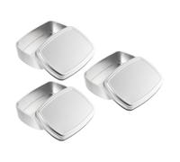 HOOTNEE 3pcs Aluminum Soap Boxes Handmade Soap Holder Lightweight Portable Silver 100ml for Home Decoration Housewarming