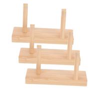 HOOTNEE 3Pcs Bamboo Fan Holder Stand Handheld Fan Display Rack Desktop Pedestal Bamboo Bracket for Home Office Stores Decor