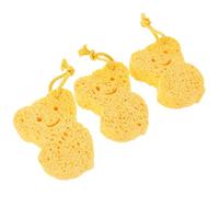 HOOTNEE 3pcs Bath Sponge Shower Sponge Soft Exfoliating Wood Pulp Cellulose Natural Fibre for Body Cleaning Random Style Suitable for Babies and Adults