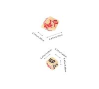 HOOTNEE 3pcs Divination Dice with Ancient Chinese Divinatory Symbols Smooth Polished Sided Jing Dices for Interactive Board Games and Fortune Telling Accessories