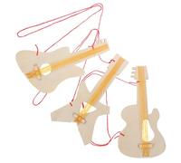 HOOTNEE 3PCS Guitar for DIY Craft Instruments for Art Class Music Theme Party Unfinished Wood for Painting Creativity for Boys