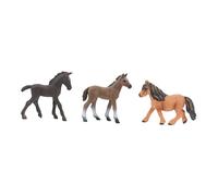 HOOTNEE 3pcs Hand Painted Simulation Horses Lifelike Model Toys Teaching Models for Boy Girl Playset Figurine