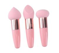 HOOTNEE 3pcs Makeup Sponge Pens Set for Travel Use with Stable Latex Handle and Mushroom Head Design Multifunctional Makeup Applicator Sponges for Girls Style