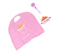 HOOTNEE 3pcs Princess Dress Up Glowing Mask Pink Cape Snowflake Wand for Halloween Birthday Party Roleplay Costume Accessories