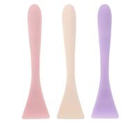 HOOTNEE 3pcs Silicone Face Mask Brush Soft Portable Facial Mud Jelly Mask Applicators for Sensitive Skin Lightweight Stylish Purple White Pink Beauty Tool for Exfoliating and Massaging