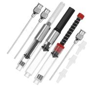 HOOTNEE 3pcs Universal Fountain Pen Ink Converter Set Ink Filling Device for 3.4mm 2.6mm Nibs Absorber Tools in Red Silver Black and Silver - Suitable for School and Office Writing