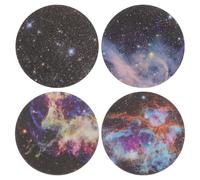 HOOTNEE 4 Pcs Magnetic Phone Metal Discs Set with Celestial Design Magnetic Patch Phone Holder Stickers for Car Mount Compatible