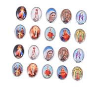 HOOTNEE 40Pcs Religious Character Stickers for Jewelry Accessories for Beads Charms Bracelets and Rosary Centerpieces