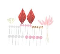 HOOTNEE 42pcs Mini Pearl Ball Cake Toppers Reusable Cupcake Decorations for Birthday Parties and Weddings Eye Catching Cake Insert Decorations for Unforgettable Celebrations