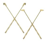 HOOTNEE 4pcs Brass Incense Spoon and Shovel Incense Burner Tools with Long Handles for Yoga Ceremonies Tea Rituals and Home Party Use Ergonomic and Hand-polished Supplies