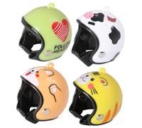 HOOTNEE 4pcs Chicken Protective Helmet Mini Helmets for Pet Birds Parrot and Chicken Headwear Rainproof Funny Dollhouse Accessories Random Style