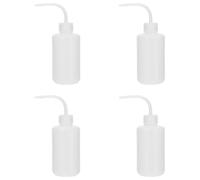 HOOTNEE 4pcs Elbow Rinse Bottle Grafting Supply 250ml Abs Practical Measuring Liquid White Salon Eyelash Wash Bottle for Plant Care and Laboratory Supplies