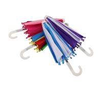 HOOTNEE 4pcs Mini Doll Umbrella for Dolls Realistic Small Dollhouse Decoration with Chic Rainbow and Pastel Colors Smooth Surface Miniature Accessories
