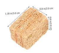 HOOTNEE 4Pcs Mini Dollhouse Hay Bale Decorations for Farm Harvest Scene, Small Simulated Straw Stack Ornaments with String for Dollhouse and Outdoor Miniature Display