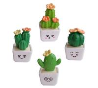 HOOTNEE 4pcs Mini Resin Artificial Succulent Pot Ornament Set