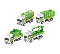 HOOTNEE 4pcs Mini Sanitation Garbage Truck for Sturdy Plastic Truck with Smooth Edges Simulation Vehicles to Inspire Imagination and Environmental Awareness Random Styles