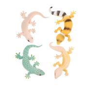 HOOTNEE 4pcs Realistic Gecko Figurine Plastic Animal Models Educational for Smooth Surface Safe Play Lightweight Decorative Reptile Learning Aid